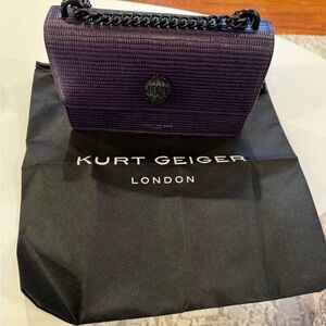 Kurt Geiger Purple Textured Crossbody with Black Chain (the shoreditch)